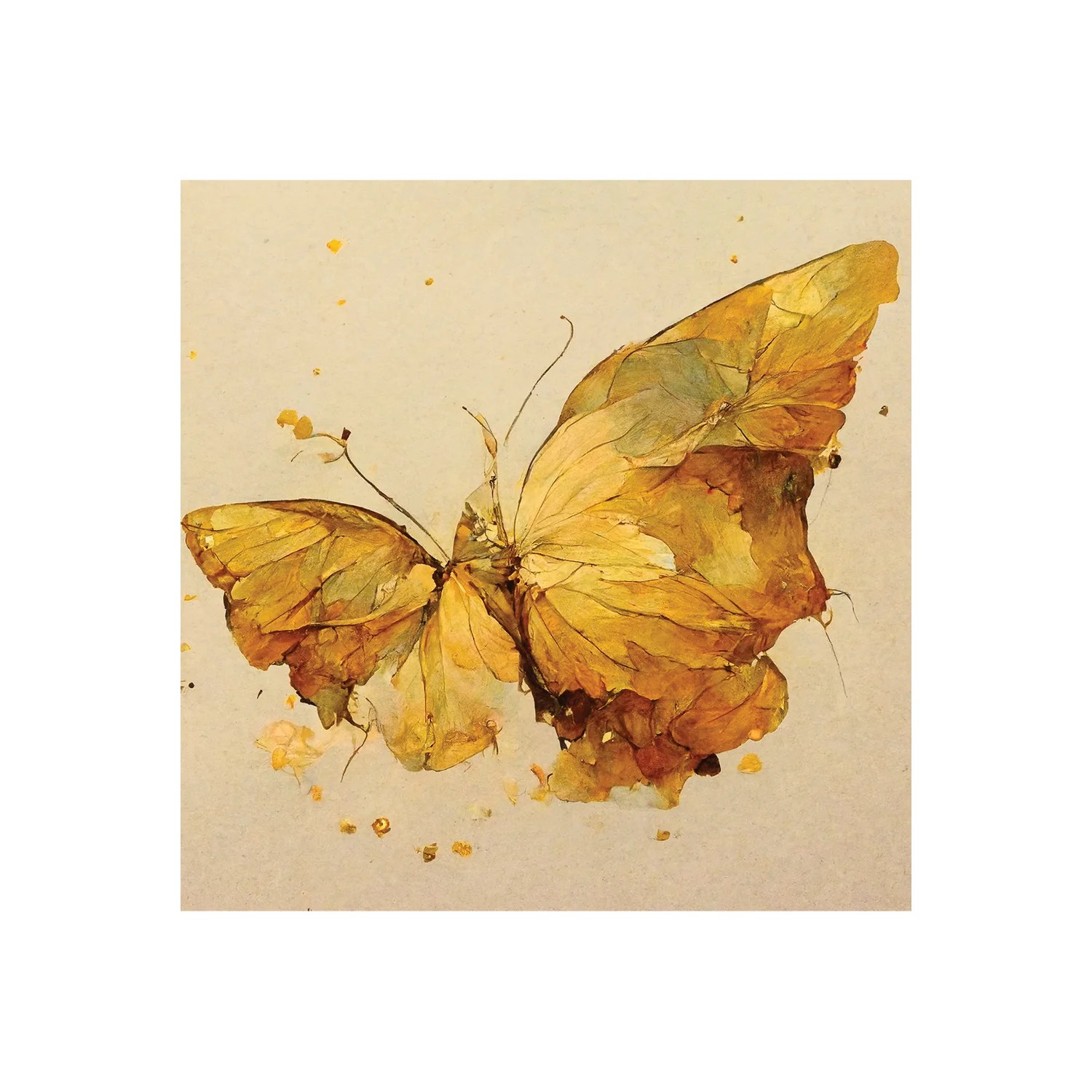 Random Printed Golen Butterfly Art Canvas Painting