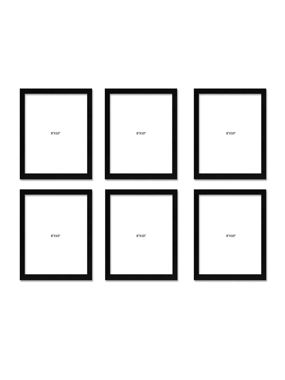 Set of 6 Black 3D Individual Collage Photo Frames