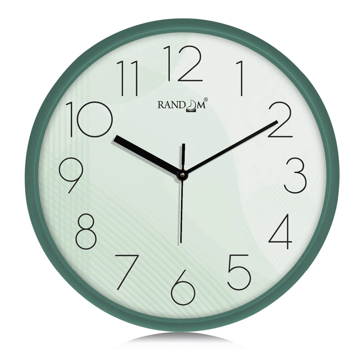 Green & Black Printed Round Wall Clock
