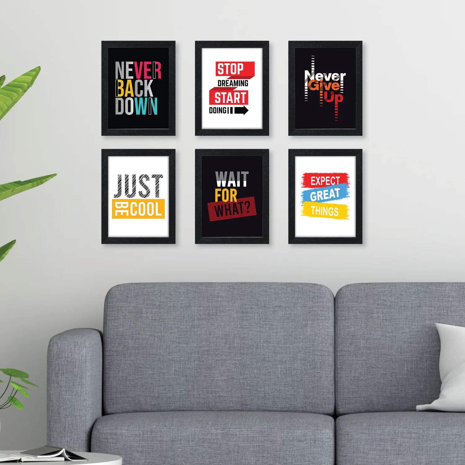 Set Of 6 Multi Colored Wall Art
