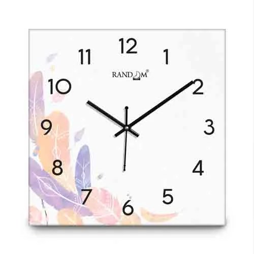 Multicoloured & White Printed Wall Clock
