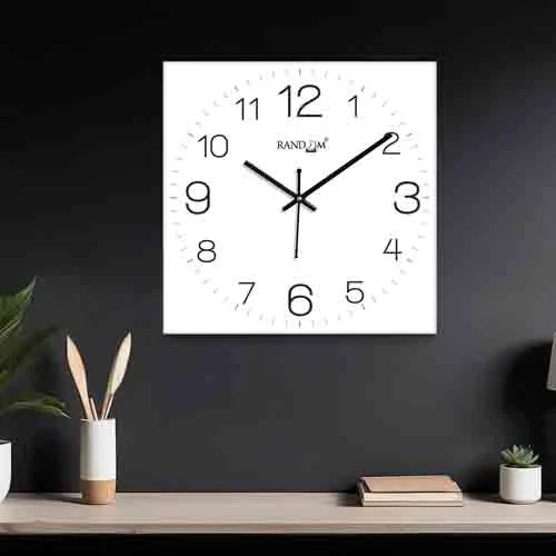 Black & White Square Wall Clock