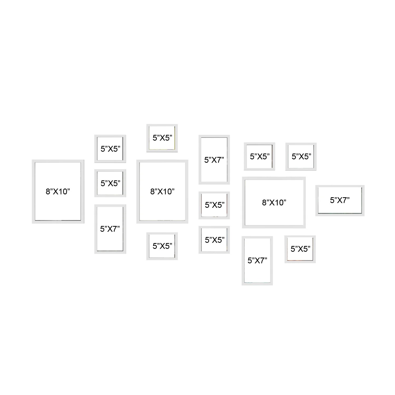 Random Set of 16 3D Collage Photo Frames