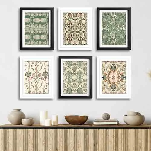 Random White & Black Set of 6 MDF Wall Photo Frames