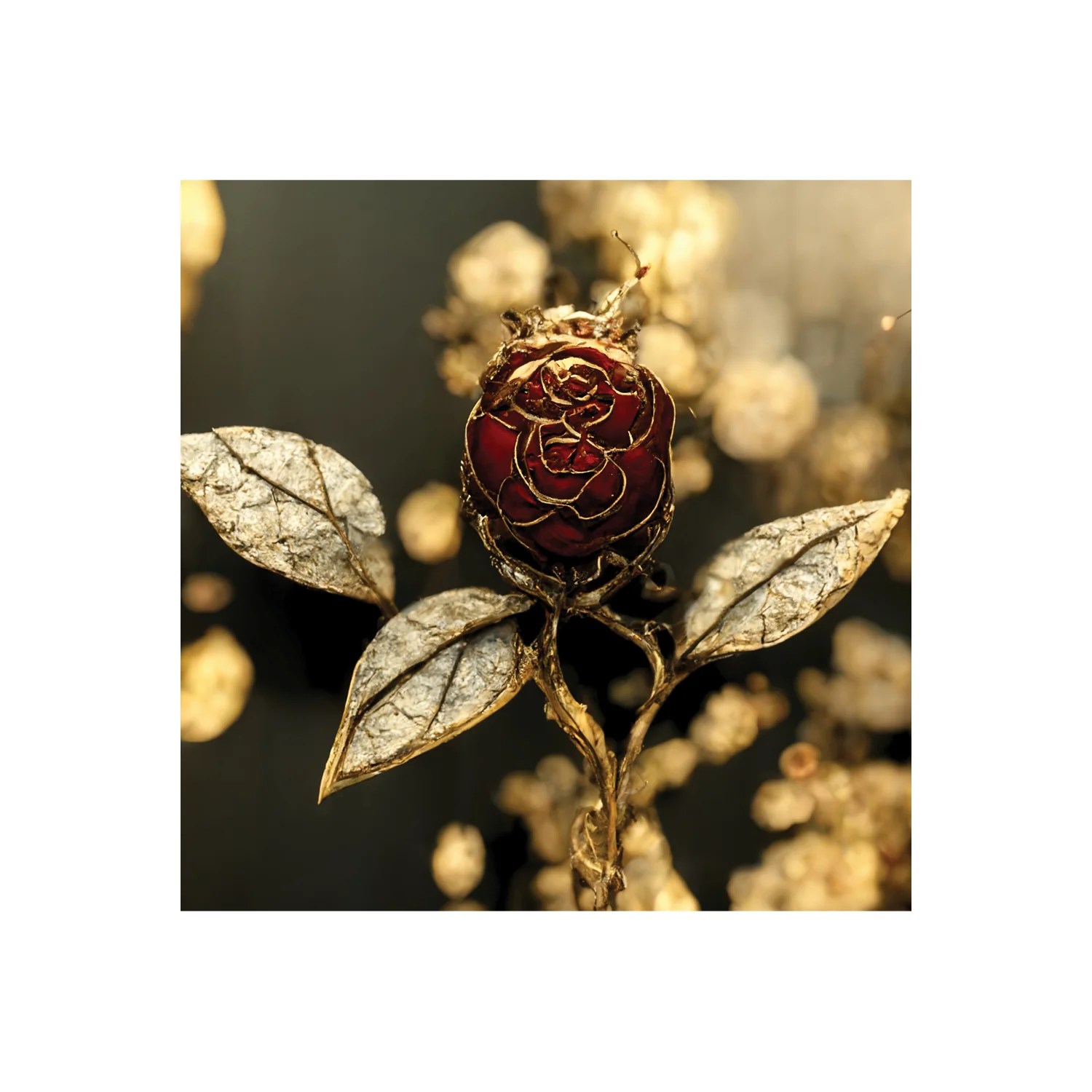 Random Printed Multicolor Attractive Golden Canvas Painting