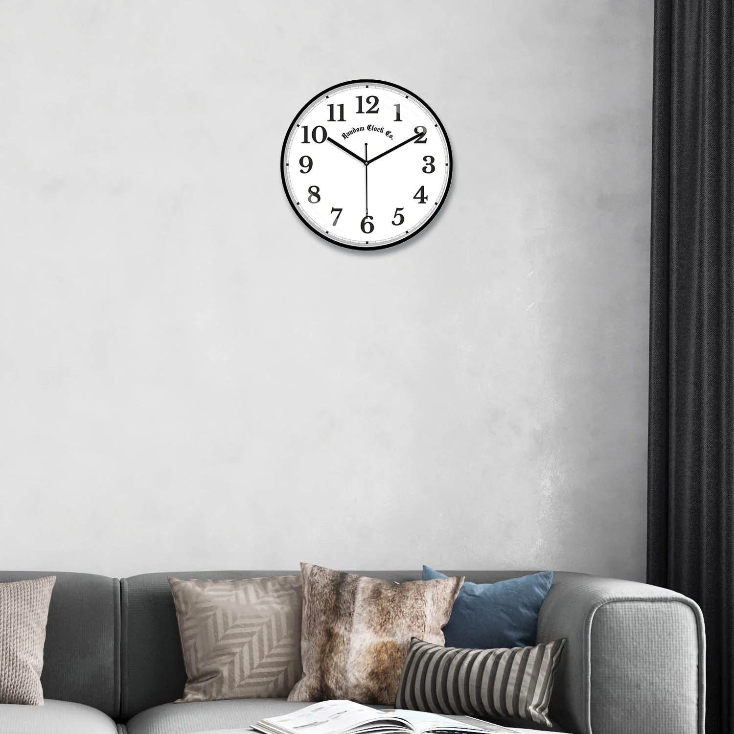 Black Printed Wall Clock
