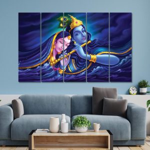 The Embrace of Eternity | Radha Krishna Wall Painting