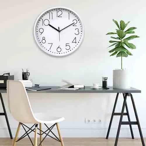 White & Black Printed Wall Clock
