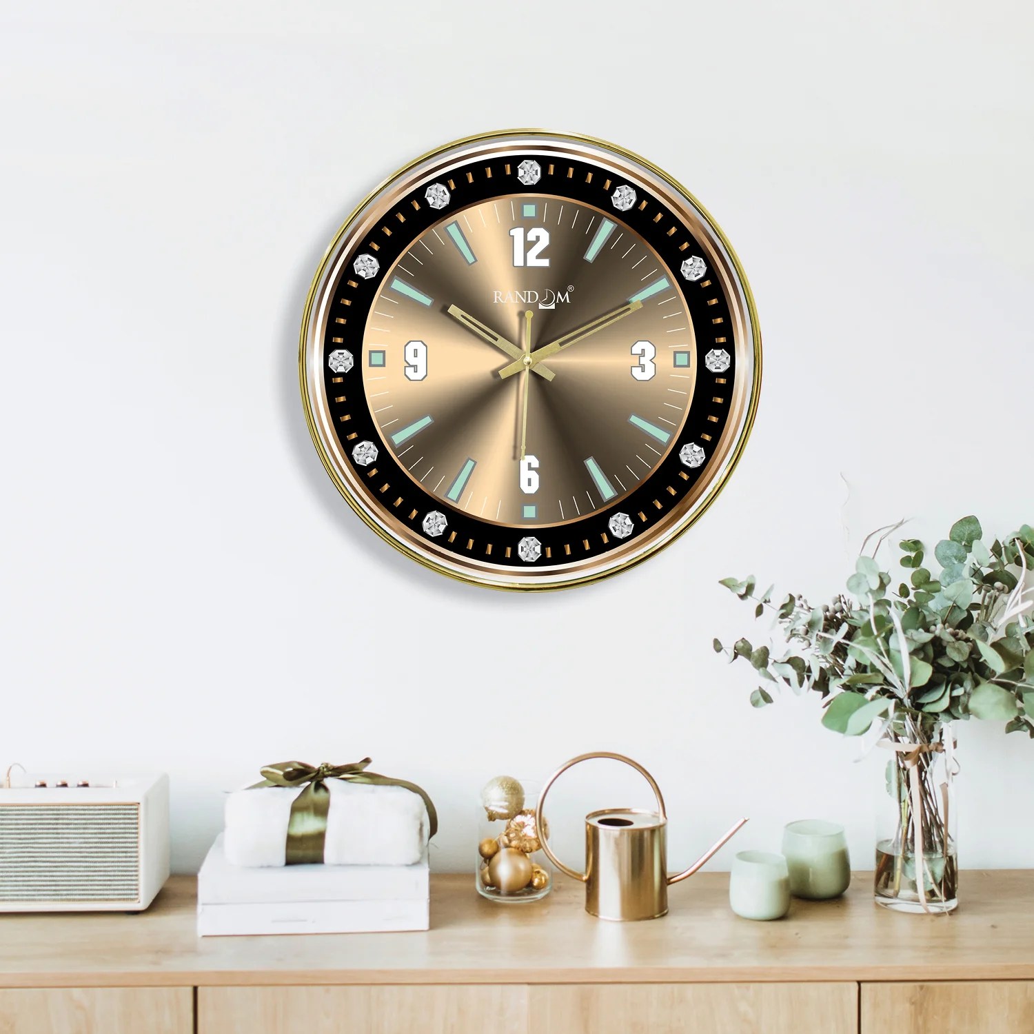 Metallic Foil Finish Wall Clock