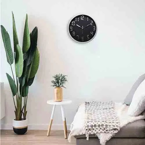 Black & Grey Printed Wall Clock