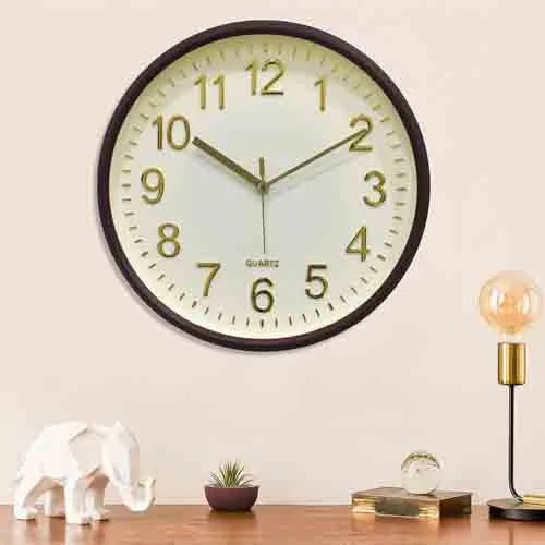 Elegant Brown & Gold Wall Clock