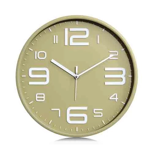 Olive Green Printed Wall Clock