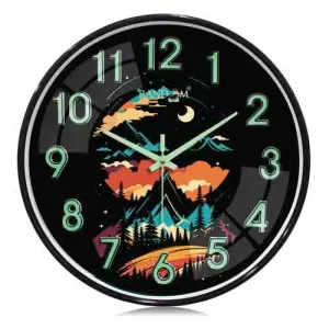 3D Radium Numbers Green Wall Clock